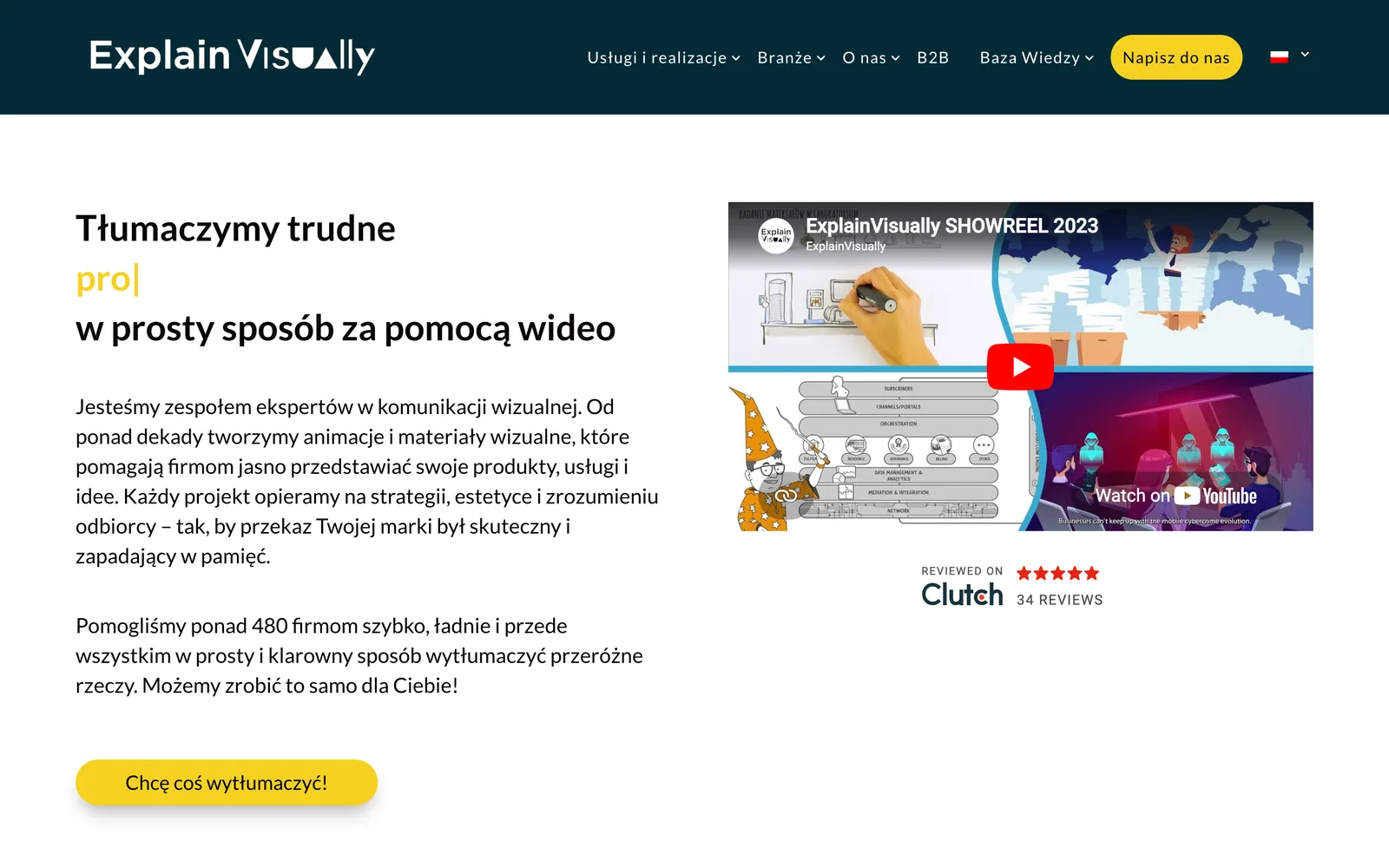 Górna część strony Explain Visually